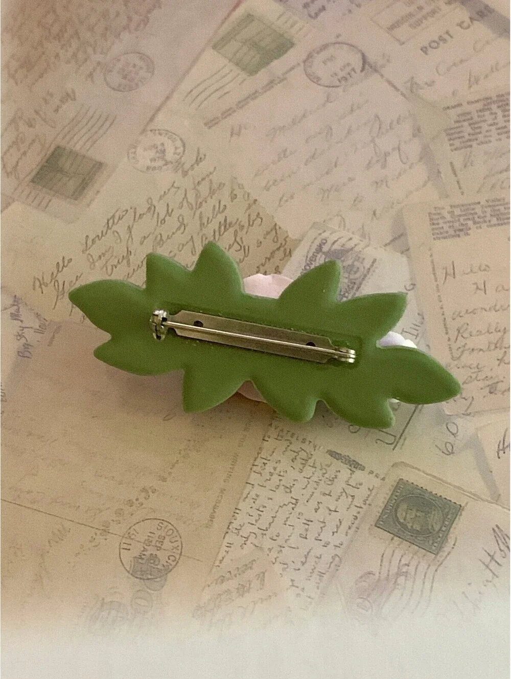 Vintage Charming Floral Porcelain Rose Brooch Pin - Elegant Handmade Accessory